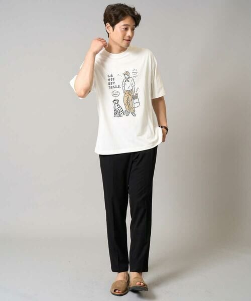 a.v.v / アー・ヴェ・ヴェ カットソー | 【接触冷感】イラストレーターコラボプリンワイドシルエットカットソー【uca U】 | 詳細3