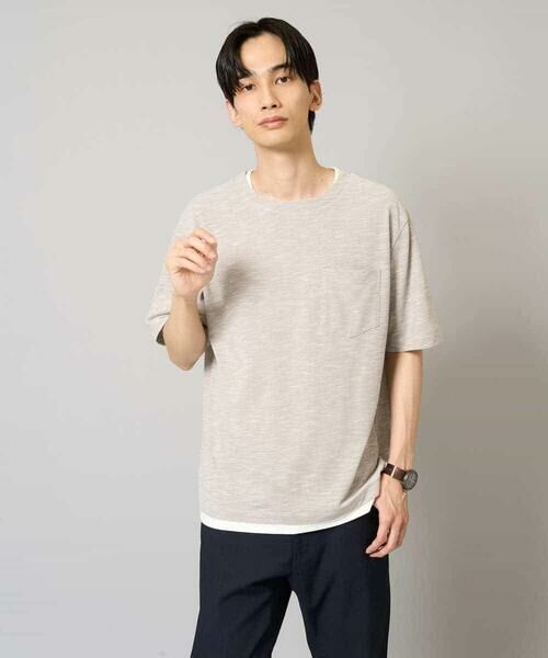 a.v.v / アー・ヴェ・ヴェ カットソー | 【イージーケア/速乾/接触冷感] スラブメランジフェイクレイヤードカットソー | 詳細18