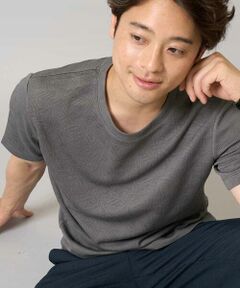 a.v.v / アー・ヴェ・ヴェ カットソー | 【接触冷感/イージーケア】キカジャカードクルーネックカットソー 通勤　ビジネス　ジャケット