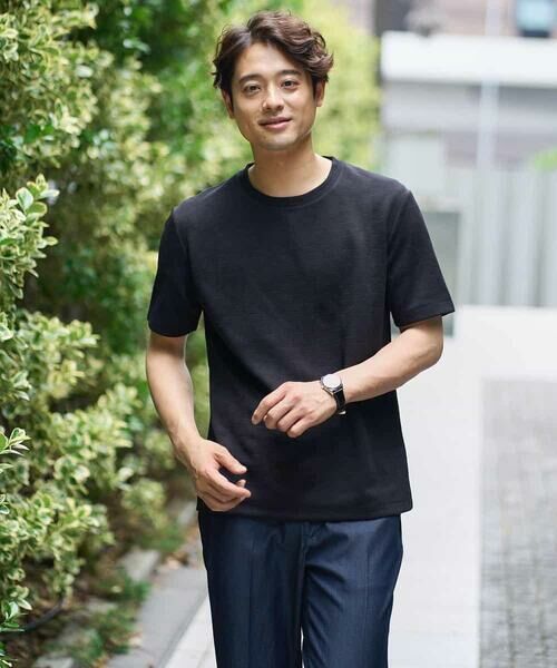 a.v.v / アー・ヴェ・ヴェ カットソー | 【接触冷感/イージーケア】キカジャカードクルーネックカットソー 通勤　ビジネス　ジャケット | 詳細23