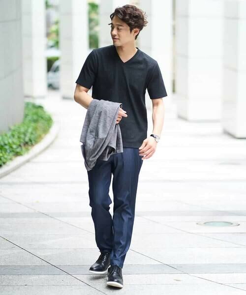 a.v.v / アー・ヴェ・ヴェ カットソー | 【接触冷感/毛玉になりにくい/イージーケア】変形スムースＶネックカットソー〈SMART SERIES〉 | 詳細4