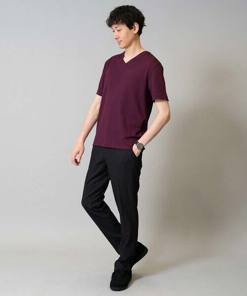 a.v.v / アー・ヴェ・ヴェ カットソー | 【イージーケア/接触冷感/毛玉になりにくい】ストライプジャカードＶネックカットソー〈SMART SERIES〉ビジネス 通勤 ジャケット | 詳細10