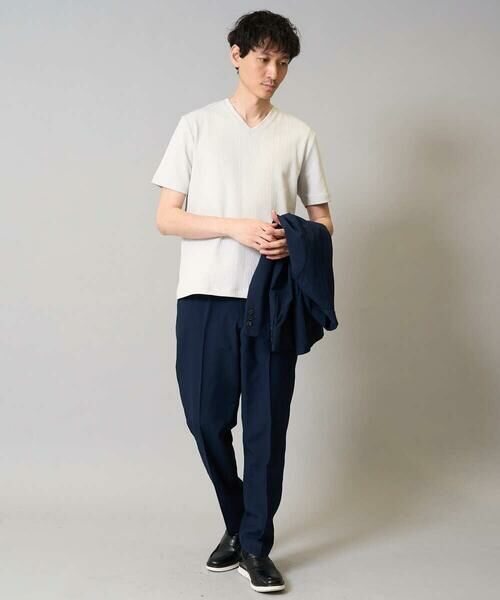 a.v.v / アー・ヴェ・ヴェ カットソー | 【イージーケア/接触冷感/毛玉になりにくい】ストライプジャカードＶネックカットソー〈SMART SERIES〉ビジネス 通勤 ジャケット | 詳細11