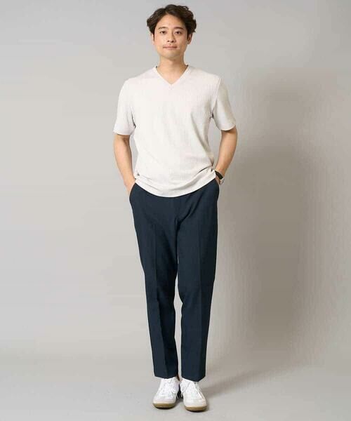 a.v.v / アー・ヴェ・ヴェ カットソー | 【イージーケア/接触冷感/毛玉になりにくい】ストライプジャカードＶネックカットソー〈SMART SERIES〉ビジネス 通勤 ジャケット | 詳細14