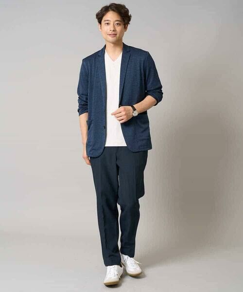 a.v.v / アー・ヴェ・ヴェ カットソー | 【イージーケア/接触冷感/毛玉になりにくい】ストライプジャカードＶネックカットソー〈SMART SERIES〉ビジネス 通勤 ジャケット | 詳細17