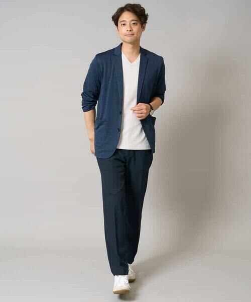 a.v.v / アー・ヴェ・ヴェ カットソー | 【イージーケア/接触冷感/毛玉になりにくい】ストライプジャカードＶネックカットソー〈SMART SERIES〉ビジネス 通勤 ジャケット | 詳細18