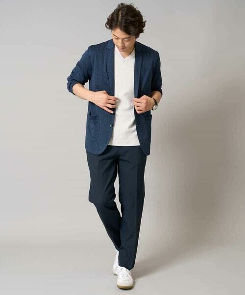 a.v.v / アー・ヴェ・ヴェ カットソー | 【イージーケア/接触冷感/毛玉になりにくい】ストライプジャカードＶネックカットソー〈SMART SERIES〉ビジネス 通勤 ジャケット | 詳細19