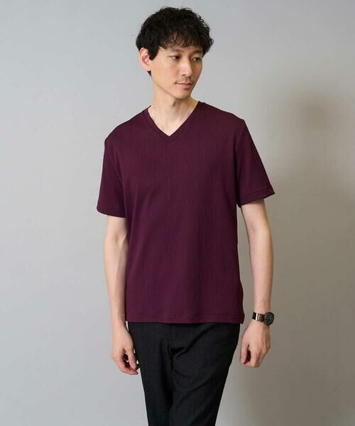 a.v.v / アー・ヴェ・ヴェ カットソー | 【イージーケア/接触冷感/毛玉になりにくい】ストライプジャカードＶネックカットソー〈SMART SERIES〉ビジネス 通勤 ジャケット | 詳細25