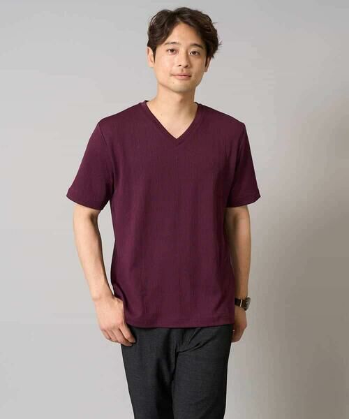 a.v.v / アー・ヴェ・ヴェ カットソー | 【イージーケア/接触冷感/毛玉になりにくい】ストライプジャカードＶネックカットソー〈SMART SERIES〉ビジネス 通勤 ジャケット | 詳細26