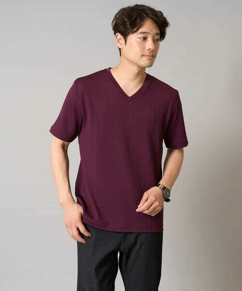 a.v.v / アー・ヴェ・ヴェ カットソー | 【イージーケア/接触冷感/毛玉になりにくい】ストライプジャカードＶネックカットソー〈SMART SERIES〉ビジネス 通勤 ジャケット | 詳細27