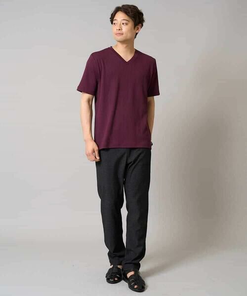 a.v.v / アー・ヴェ・ヴェ カットソー | 【イージーケア/接触冷感/毛玉になりにくい】ストライプジャカードＶネックカットソー〈SMART SERIES〉ビジネス 通勤 ジャケット | 詳細3