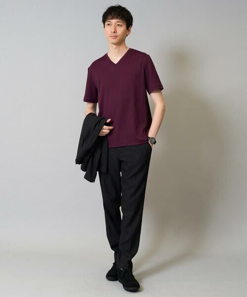 a.v.v / アー・ヴェ・ヴェ カットソー | 【イージーケア/接触冷感/毛玉になりにくい】ストライプジャカードＶネックカットソー〈SMART SERIES〉ビジネス 通勤 ジャケット | 詳細6