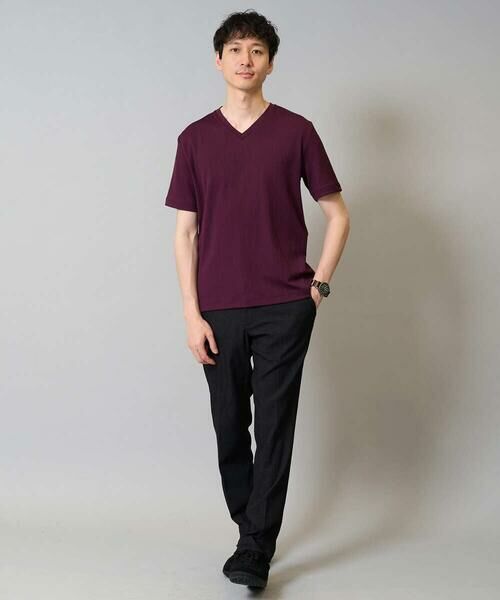 a.v.v / アー・ヴェ・ヴェ カットソー | 【イージーケア/接触冷感/毛玉になりにくい】ストライプジャカードＶネックカットソー〈SMART SERIES〉ビジネス 通勤 ジャケット | 詳細7