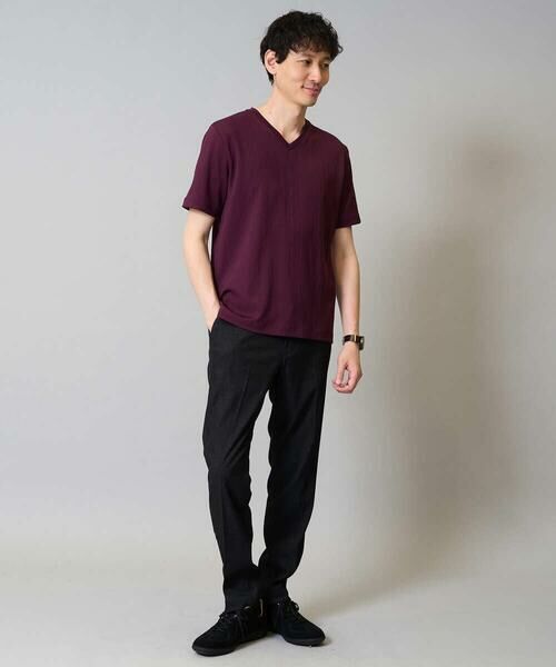 a.v.v / アー・ヴェ・ヴェ カットソー | 【イージーケア/接触冷感/毛玉になりにくい】ストライプジャカードＶネックカットソー〈SMART SERIES〉ビジネス 通勤 ジャケット | 詳細8