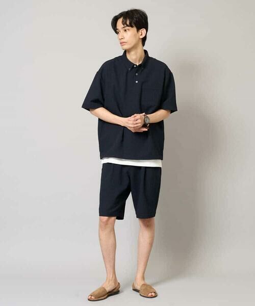 a.v.v / アー・ヴェ・ヴェ ショート・ハーフ・半端丈パンツ | 【イージーケア/吸水速乾/毛玉になりにくい】シアサッカーワンタックハーフパンツ | 詳細4