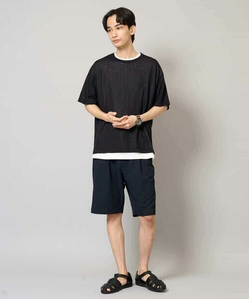 a.v.v / アー・ヴェ・ヴェ ショート・ハーフ・半端丈パンツ | 【イージーケア/吸水速乾/毛玉になりにくい】シアサッカーワンタックハーフパンツ | 詳細7