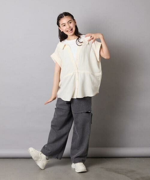 a.v.v / アー・ヴェ・ヴェ シャツ・ブラウス | 【接触冷感/ジメジメ対策】[120-160]ポコポコレイヤード風ブラウス | 詳細18