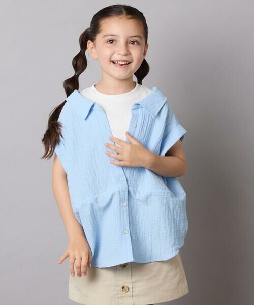 a.v.v / アー・ヴェ・ヴェ シャツ・ブラウス | 【接触冷感/ジメジメ対策】[120-160]ポコポコレイヤード風ブラウス | 詳細2