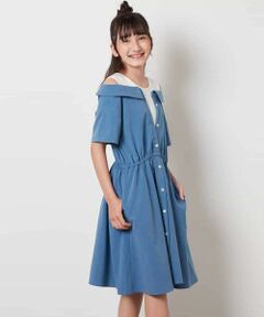 a.v.v / アー・ヴェ・ヴェ ロング・マキシ丈ワンピース | [100-130]レイヤード風オフショルワンピース