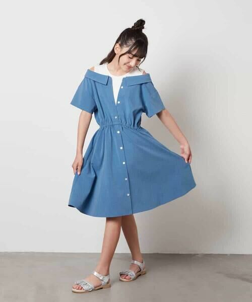 a.v.v / アー・ヴェ・ヴェ ロング・マキシ丈ワンピース | [100-130]レイヤード風オフショルワンピース | 詳細13