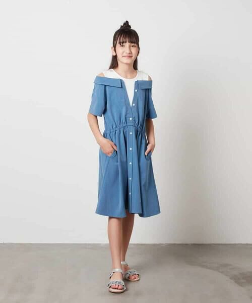 a.v.v / アー・ヴェ・ヴェ ロング・マキシ丈ワンピース | [100-130]レイヤード風オフショルワンピース | 詳細16