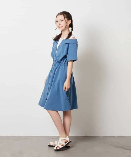 a.v.v / アー・ヴェ・ヴェ ロング・マキシ丈ワンピース | [140-150]レイヤード風オフショルワンピース | 詳細15