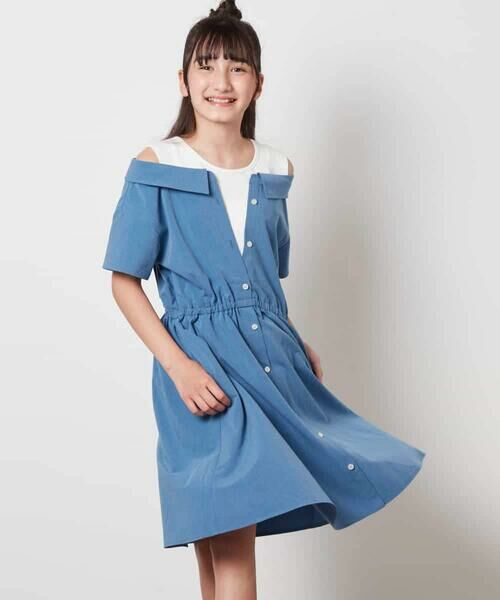 a.v.v / アー・ヴェ・ヴェ ロング・マキシ丈ワンピース | [140-150]レイヤード風オフショルワンピース | 詳細2