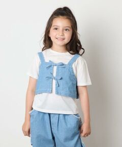 a.v.v / アー・ヴェ・ヴェ カットソー | 【接触冷感/ジメジメ対策/セットアップも出来る】[120-160]デニムビスチェセット