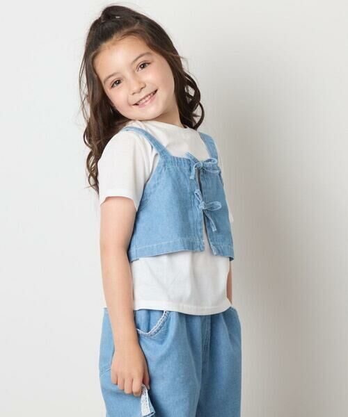 a.v.v / アー・ヴェ・ヴェ カットソー | 【接触冷感/ジメジメ対策/セットアップも出来る】[120-160]デニムビスチェセット | 詳細1