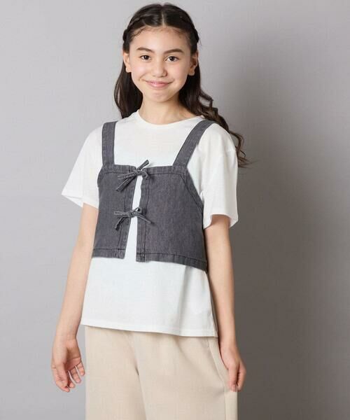a.v.v / アー・ヴェ・ヴェ カットソー | 【接触冷感/ジメジメ対策/セットアップも出来る】[120-160]デニムビスチェセット | 詳細15