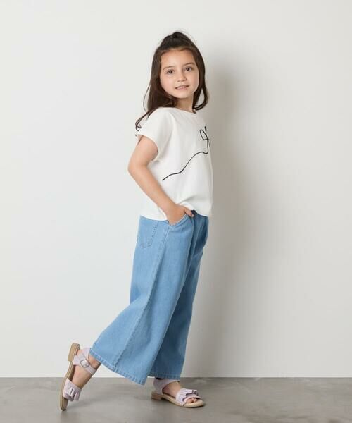 a.v.v / アー・ヴェ・ヴェ カットソー | 【接触冷感/ジメジメ対策】[100-160]リボンテープチュールドッキングTシャツ | 詳細7