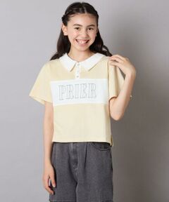 a.v.v / アー・ヴェ・ヴェ カットソー | 【接触冷感/ジメジメ対策】[130-160]えり付き切替ロゴTシャツ