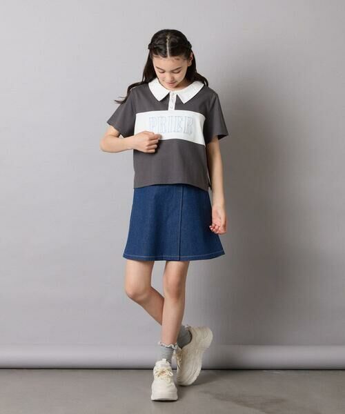 a.v.v / アー・ヴェ・ヴェ カットソー | 【接触冷感/ジメジメ対策】[130-160]えり付き切替ロゴTシャツ | 詳細15