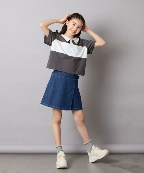 a.v.v / アー・ヴェ・ヴェ カットソー | 【接触冷感/ジメジメ対策】[130-160]えり付き切替ロゴTシャツ | 詳細16