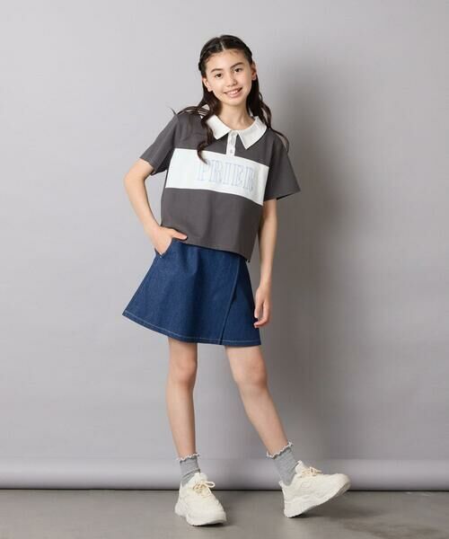 a.v.v / アー・ヴェ・ヴェ カットソー | 【接触冷感/ジメジメ対策】[130-160]えり付き切替ロゴTシャツ | 詳細17