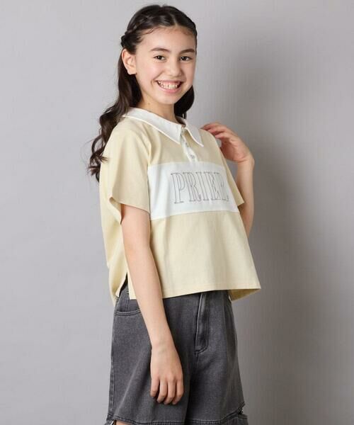 a.v.v / アー・ヴェ・ヴェ カットソー | 【接触冷感/ジメジメ対策】[130-160]えり付き切替ロゴTシャツ | 詳細2