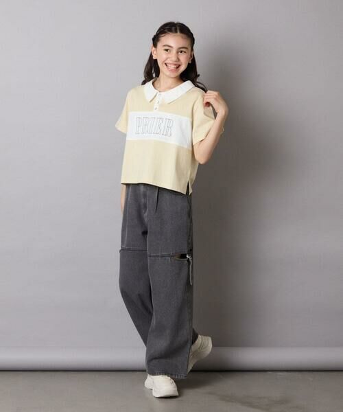 a.v.v / アー・ヴェ・ヴェ カットソー | 【接触冷感/ジメジメ対策】[130-160]えり付き切替ロゴTシャツ | 詳細5