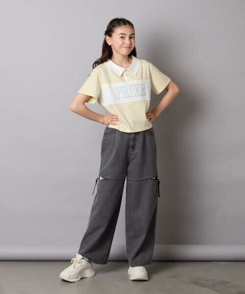 a.v.v / アー・ヴェ・ヴェ カットソー | 【接触冷感/ジメジメ対策】[130-160]えり付き切替ロゴTシャツ | 詳細6