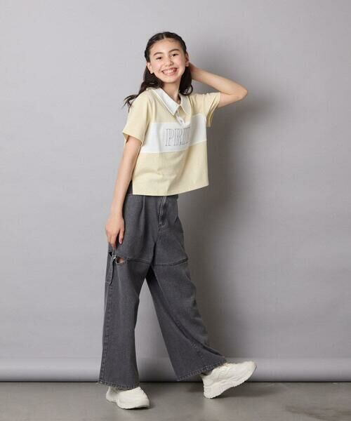 a.v.v / アー・ヴェ・ヴェ カットソー | 【接触冷感/ジメジメ対策】[130-160]えり付き切替ロゴTシャツ | 詳細7