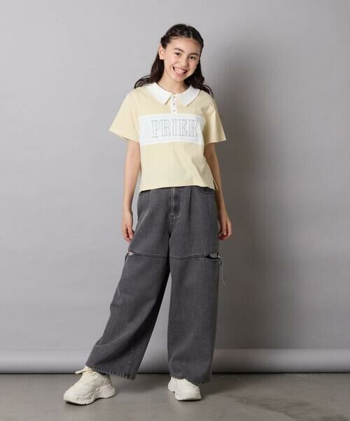 a.v.v / アー・ヴェ・ヴェ カットソー | 【接触冷感/ジメジメ対策】[130-160]えり付き切替ロゴTシャツ | 詳細8