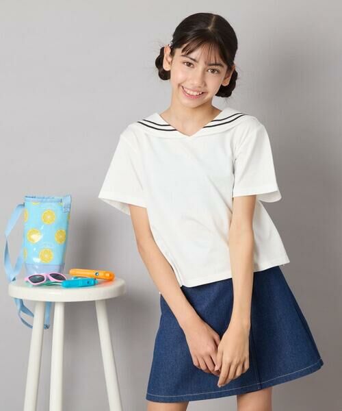 a.v.v / アー・ヴェ・ヴェ カットソー | [120-160]【接触冷感/ジメジメ対策】セーラーカラーＴ | 詳細1