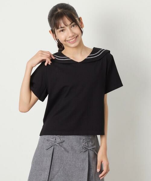 a.v.v / アー・ヴェ・ヴェ カットソー | [120-160]【接触冷感/ジメジメ対策】セーラーカラーＴ | 詳細11