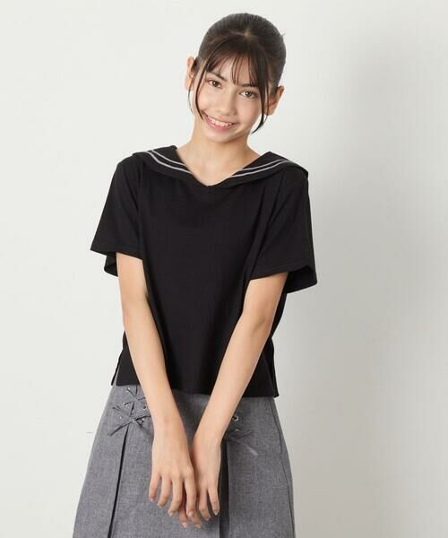 a.v.v / アー・ヴェ・ヴェ カットソー | [120-160]【接触冷感/ジメジメ対策】セーラーカラーＴ | 詳細12