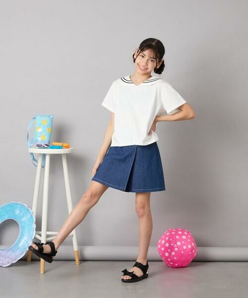 a.v.v / アー・ヴェ・ヴェ カットソー | [120-160]【接触冷感/ジメジメ対策】セーラーカラーＴ | 詳細3