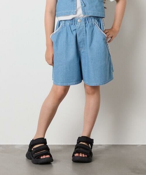 a.v.v / アー・ヴェ・ヴェ その他パンツ | 【接触冷感/ジメジメ対策/セットアップも出来る】[120-160]デコデニムキュロット | 詳細1