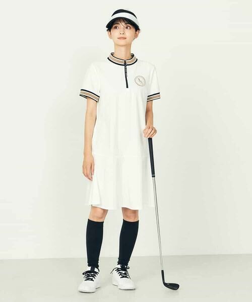 a.v.v / アー・ヴェ・ヴェ ロング・マキシ丈ワンピース | レディースゴルフウエア/ハーフZIPモックネックワンピース | 詳細1