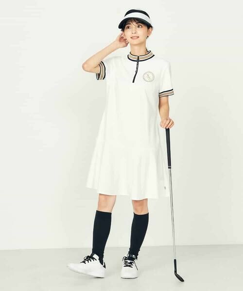 a.v.v / アー・ヴェ・ヴェ ロング・マキシ丈ワンピース | レディースゴルフウエア/ハーフZIPモックネックワンピース | 詳細2