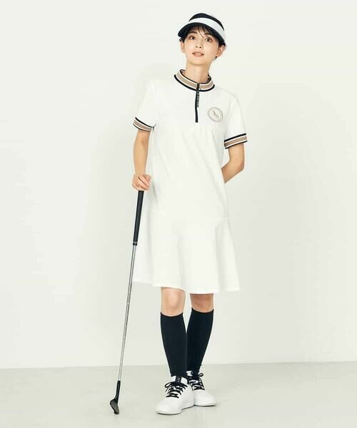 a.v.v / アー・ヴェ・ヴェ ロング・マキシ丈ワンピース | レディースゴルフウエア/ハーフZIPモックネックワンピース | 詳細3