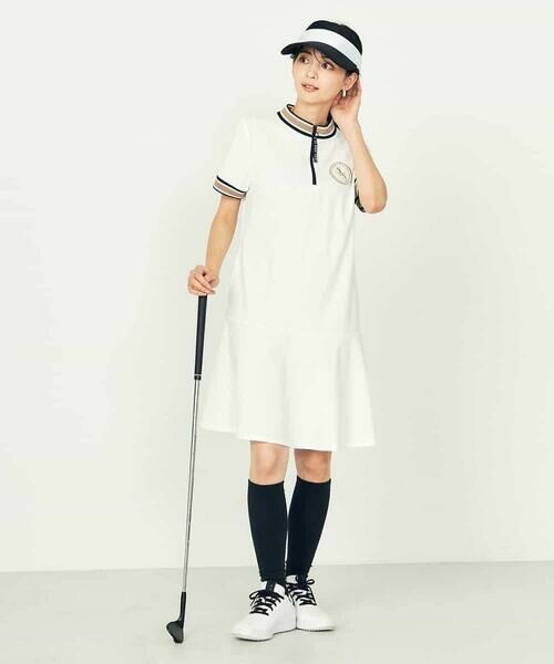 a.v.v / アー・ヴェ・ヴェ ロング・マキシ丈ワンピース | レディースゴルフウエア/ハーフZIPモックネックワンピース | 詳細4