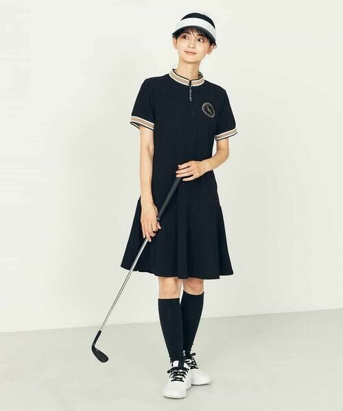 a.v.v / アー・ヴェ・ヴェ ロング・マキシ丈ワンピース | レディースゴルフウエア/ハーフZIPモックネックワンピース | 詳細5